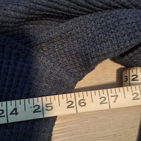 Weatherproof Vintage Men's Blue Long Sleeved Waffle Hoodie Sweater Size XXL - Picture 9 of 9